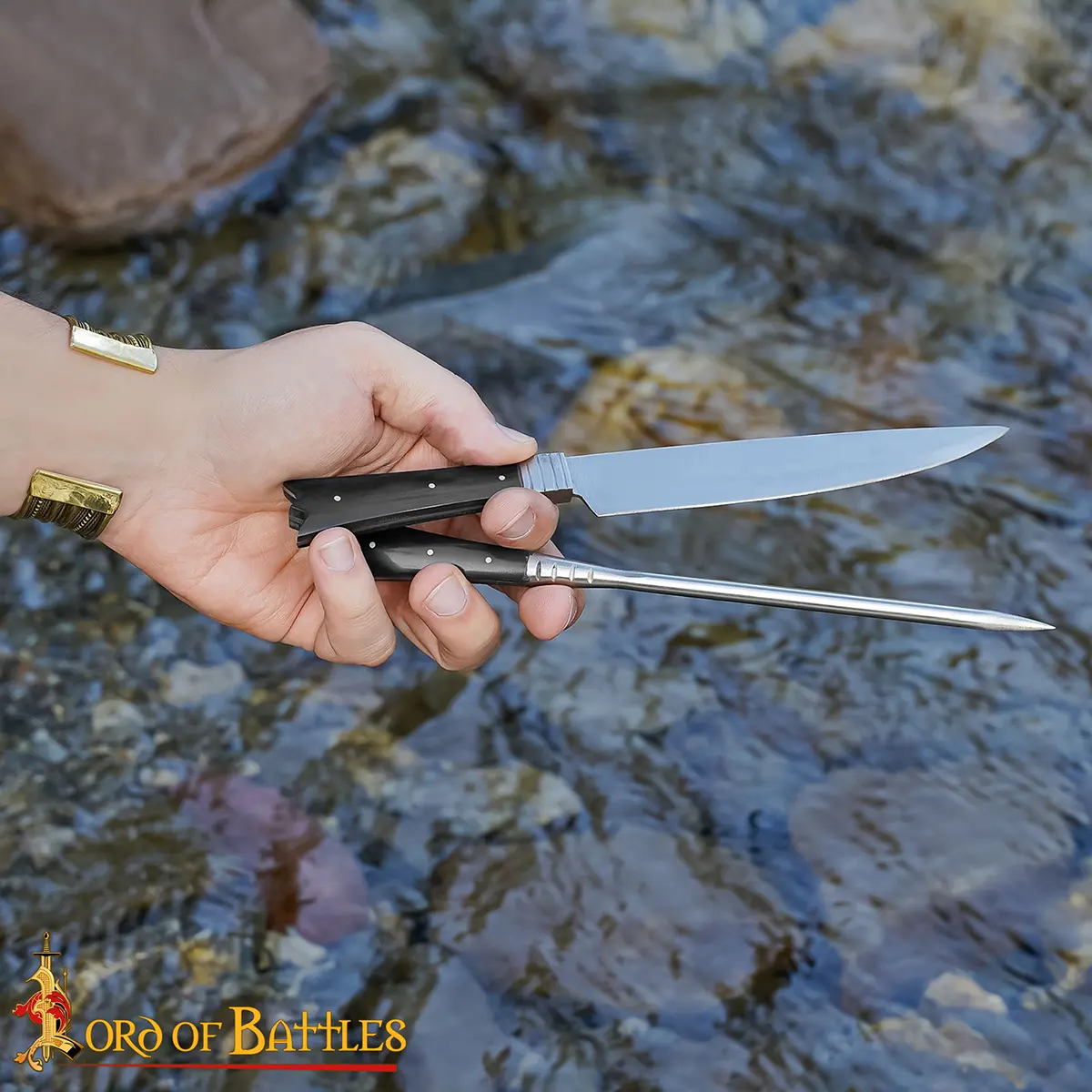 Primitive Medieval Cutlery Set with Horn Handle - thumbnail 6