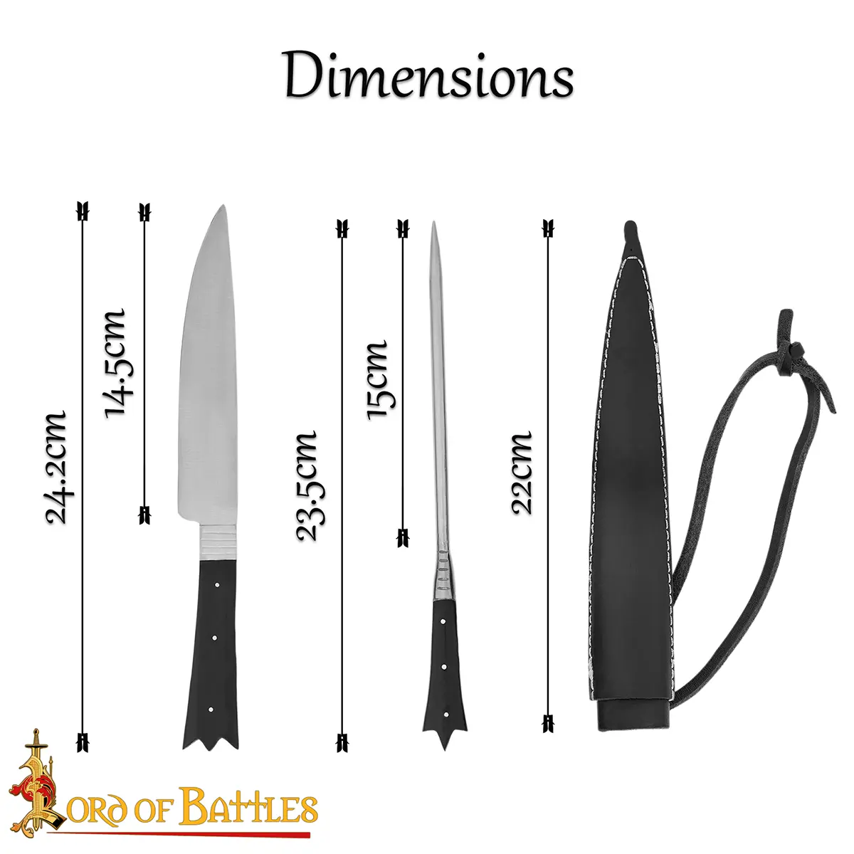 Primitive Medieval Cutlery Set with Horn Handle - thumbnail 3