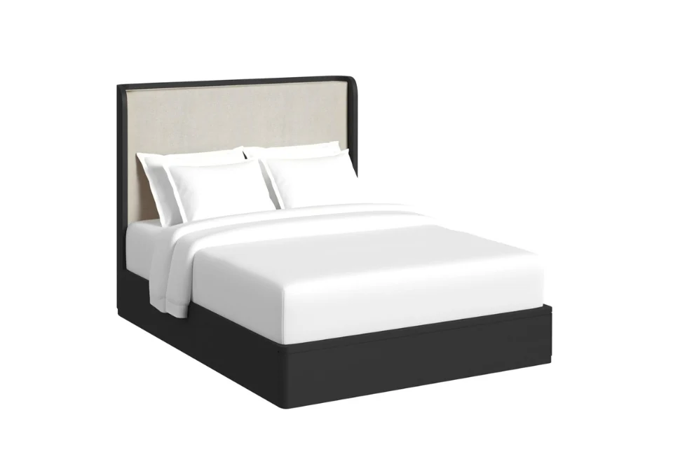 Rosalie Black Upholstered Queen Bed