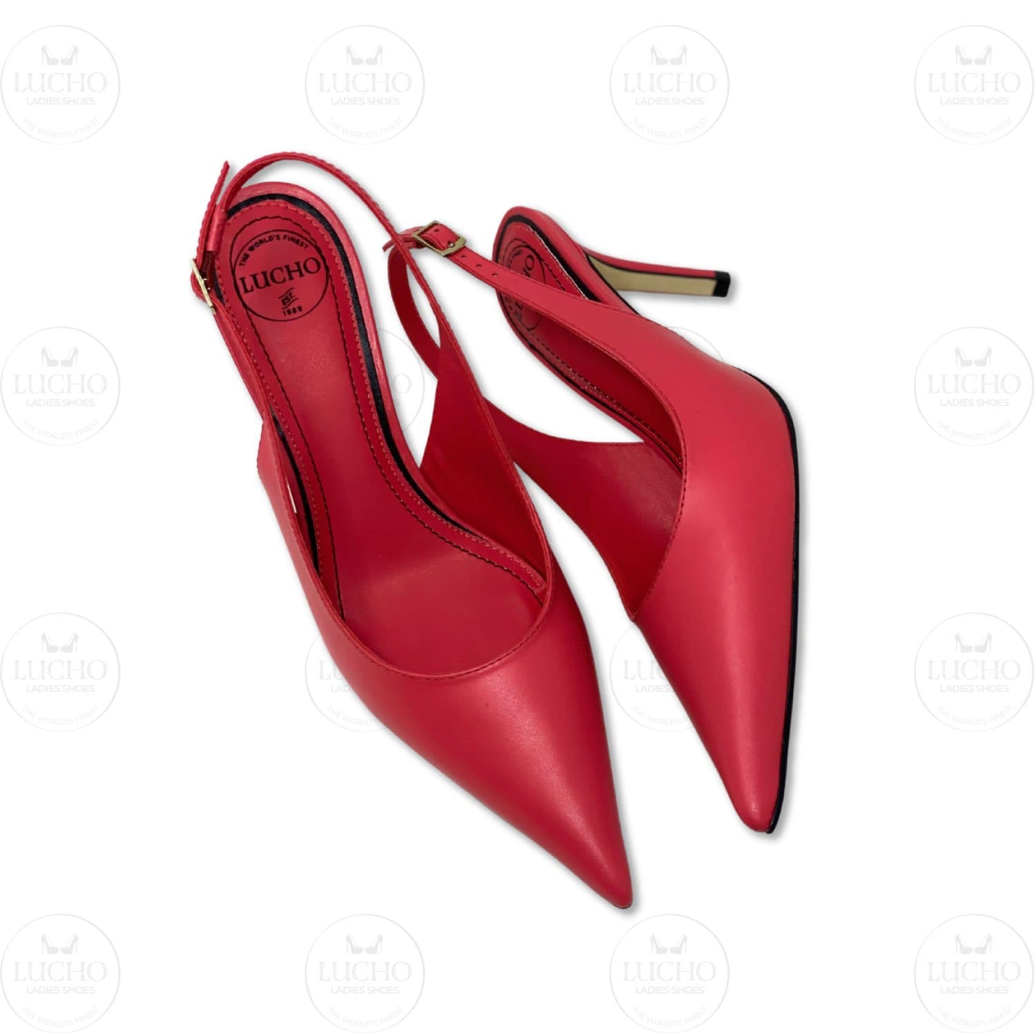 Coral Red Scarpin Slingback
