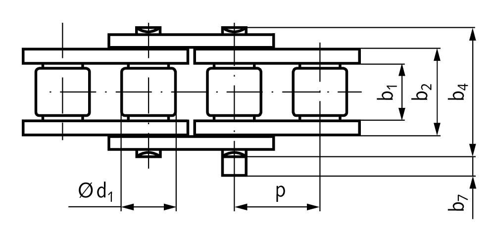 Roller chain  no. 04   pitch 6mm PN: 10060000 - thumbnail 2