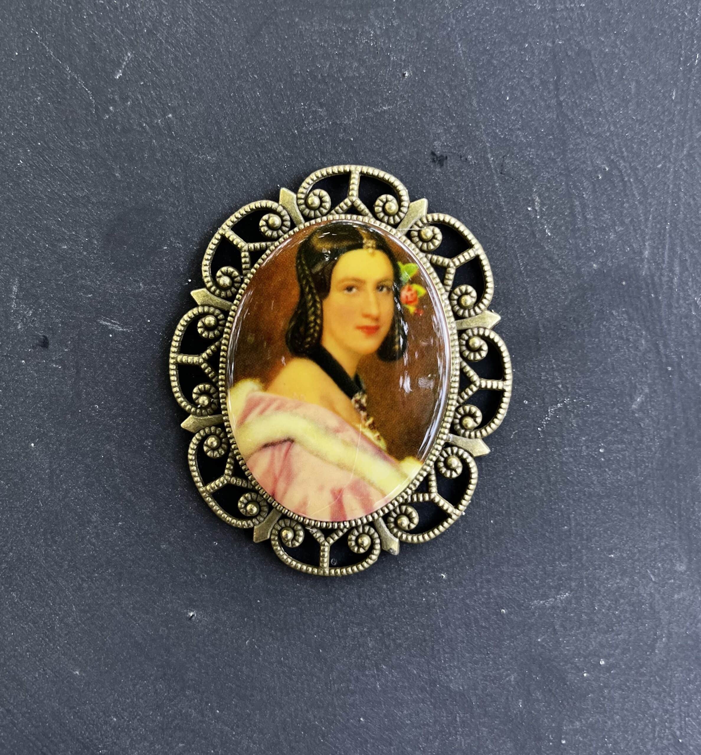 Porcelain Romantic Portrait Cameo