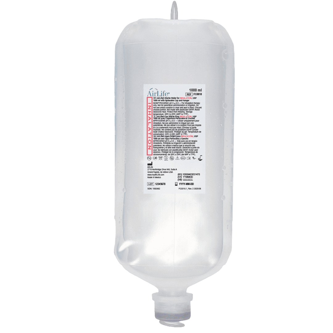 Sterile Water For Inhalation, Flexible Hanging Container