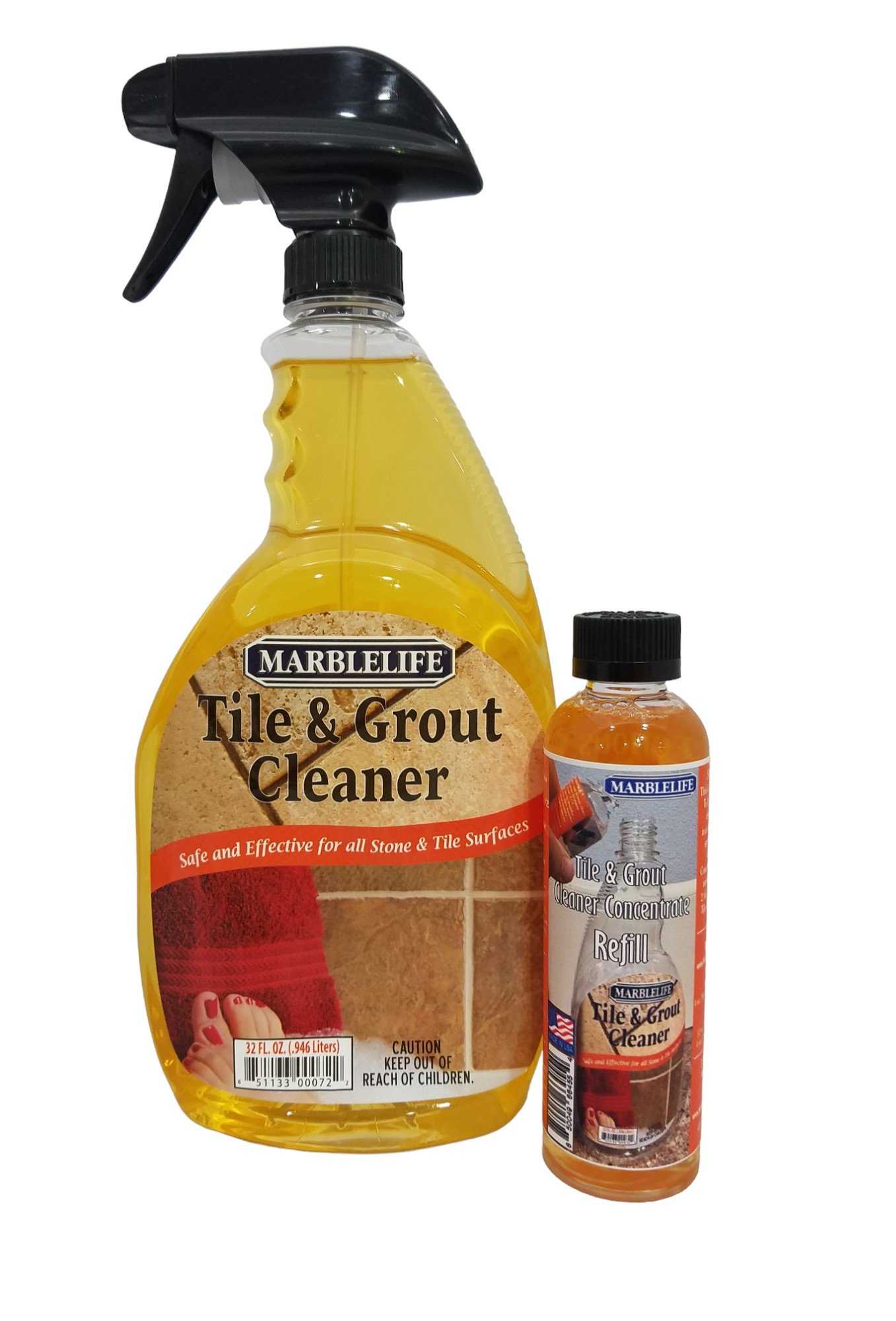 MARBLELIFE® Tile and Grout 32oz SPRAY Cleaner PLUS 2XREFILL (4 oz) Kit