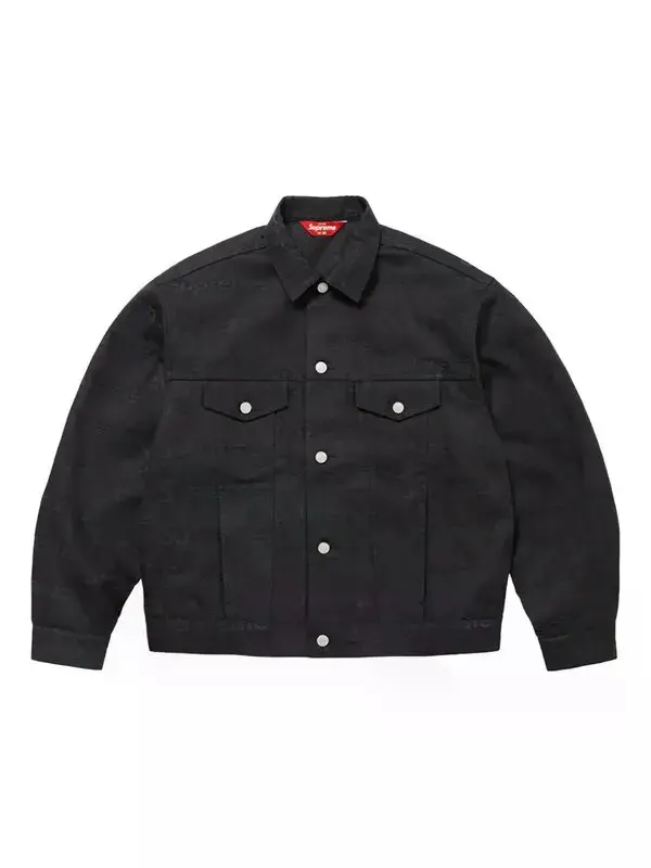 Supreme Jacquard Trucker Black Jacket
