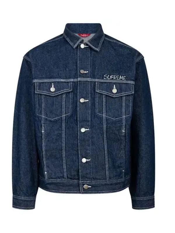 Supreme Smurfs Trucker Blue Jacket