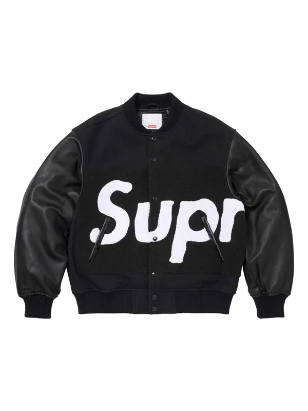 Supreme Logo Chenille Black Jacket