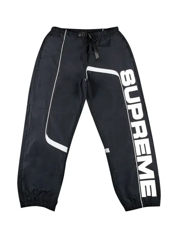 Supreme S Paneled Belted Black Trouser