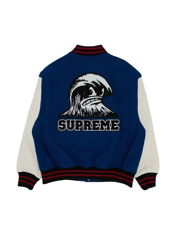 Supreme Wave Blue Varsity Jacket - thumbnail 2