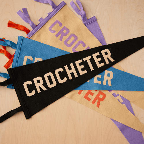 Large Crocheter Pennant