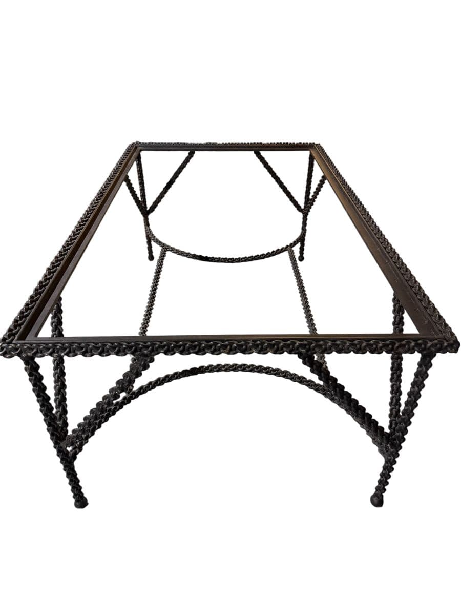 Vintage Paul Ferrante Chain Link Iron Coffee Table - thumbnail 3