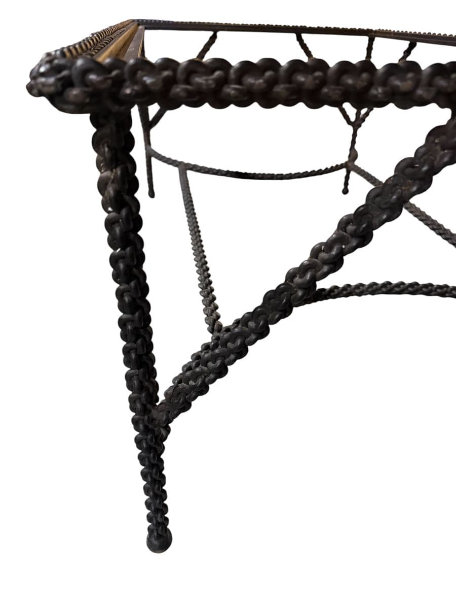 Vintage Paul Ferrante Chain Link Iron Coffee Table - thumbnail 5
