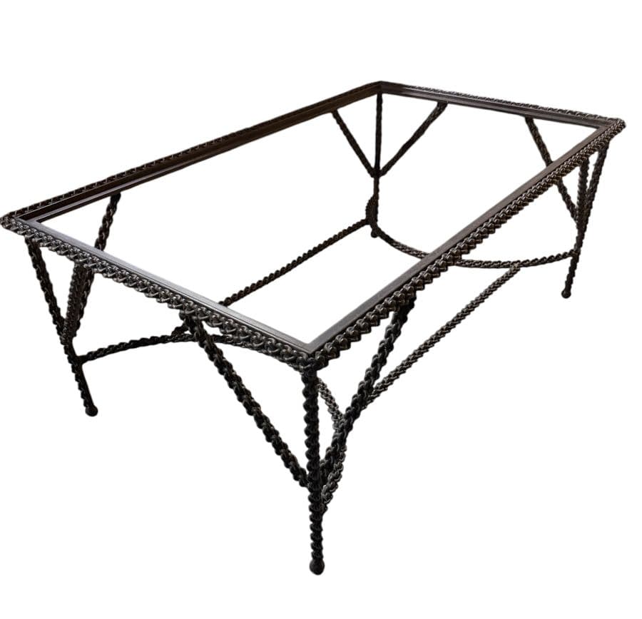 Vintage Paul Ferrante Chain Link Iron Coffee Table - thumbnail 2
