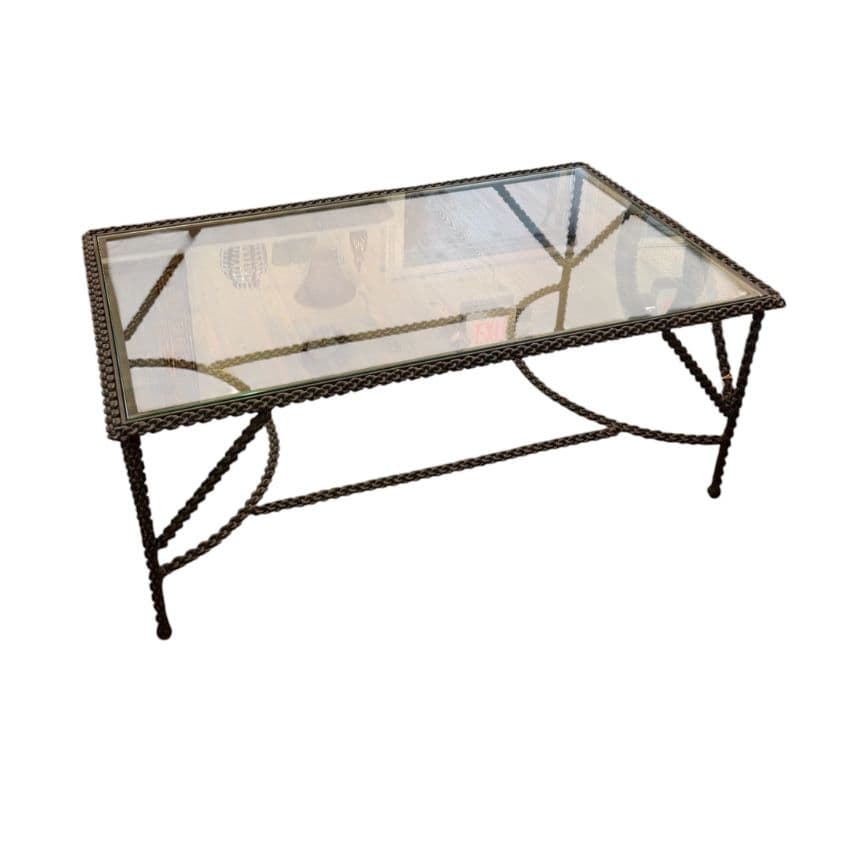Vintage Paul Ferrante Chain Link Iron Coffee Table