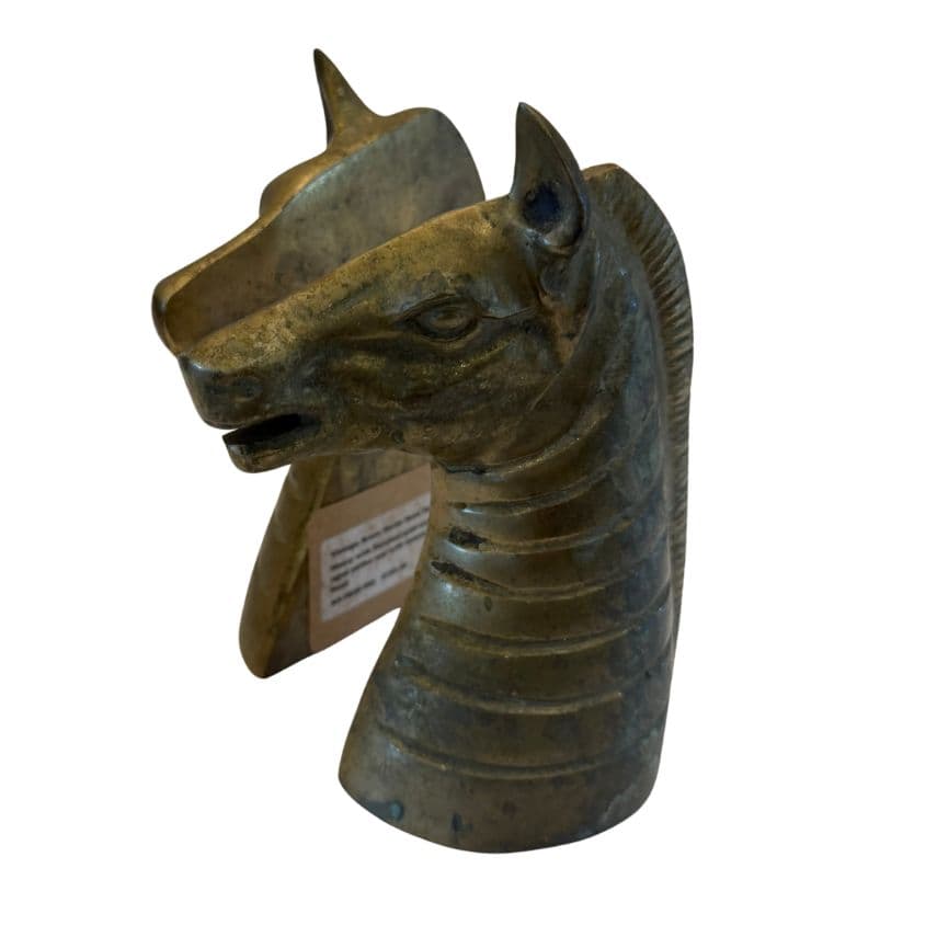 Vintage Brass Zebra Head Bookends - thumbnail 5