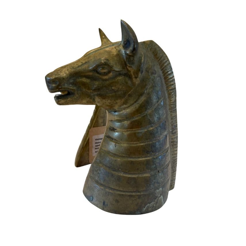 Vintage Brass Zebra Head Bookends - thumbnail 6