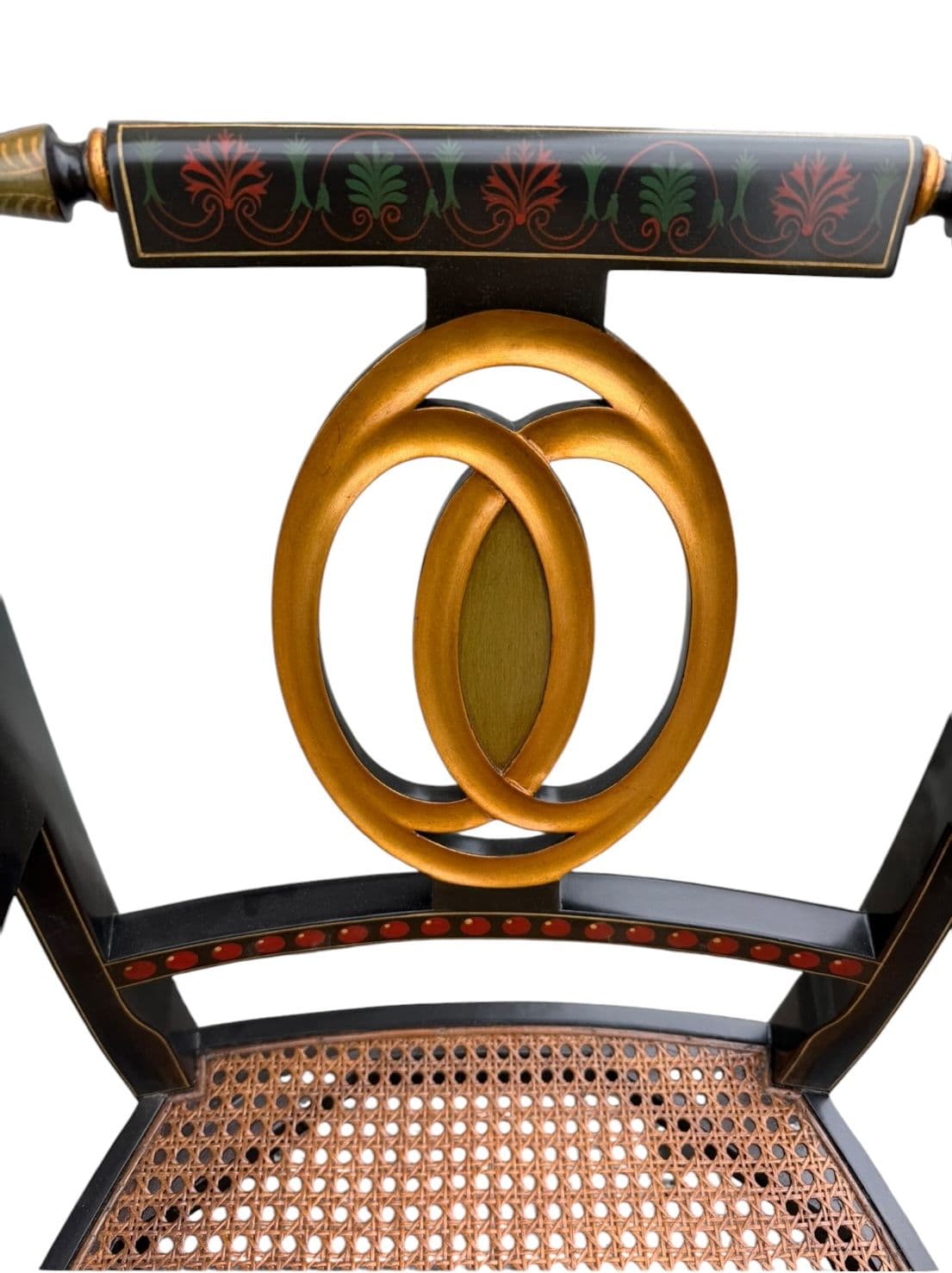 Vintage Regency Style Ebonized Arm Chair - thumbnail 4