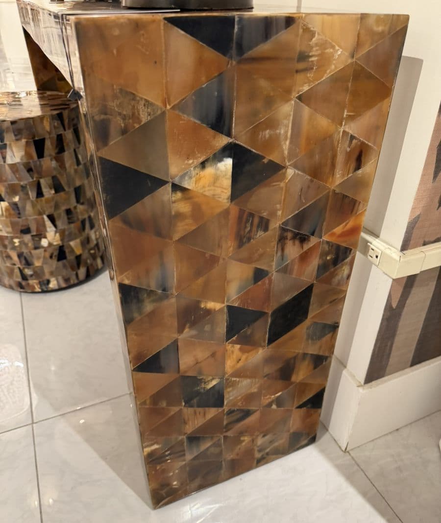 Black and Natural Pieced Horn Parsons Console - thumbnail 7