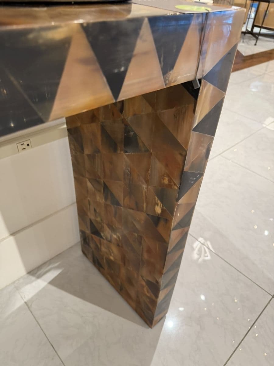 Black and Natural Pieced Horn Parsons Console - thumbnail 8
