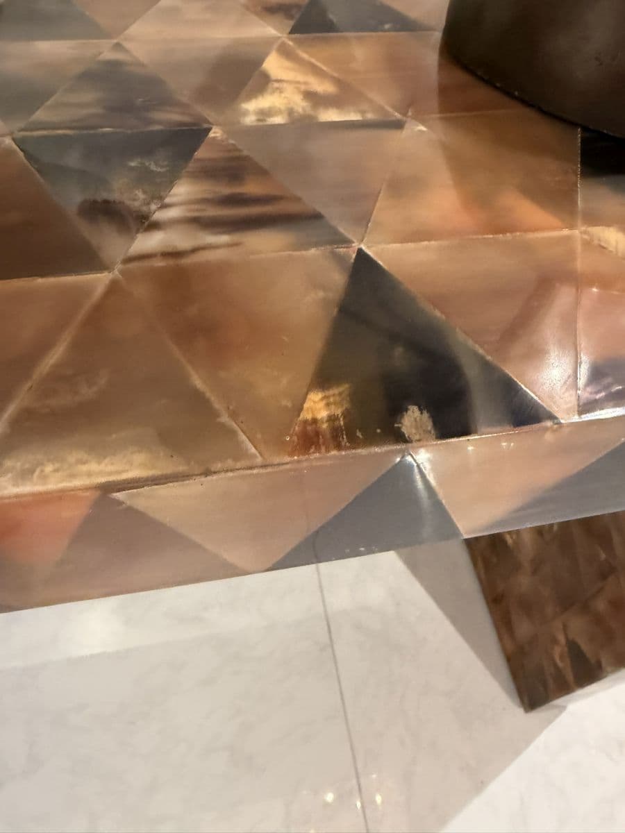 Black and Natural Pieced Horn Parsons Console - thumbnail 6