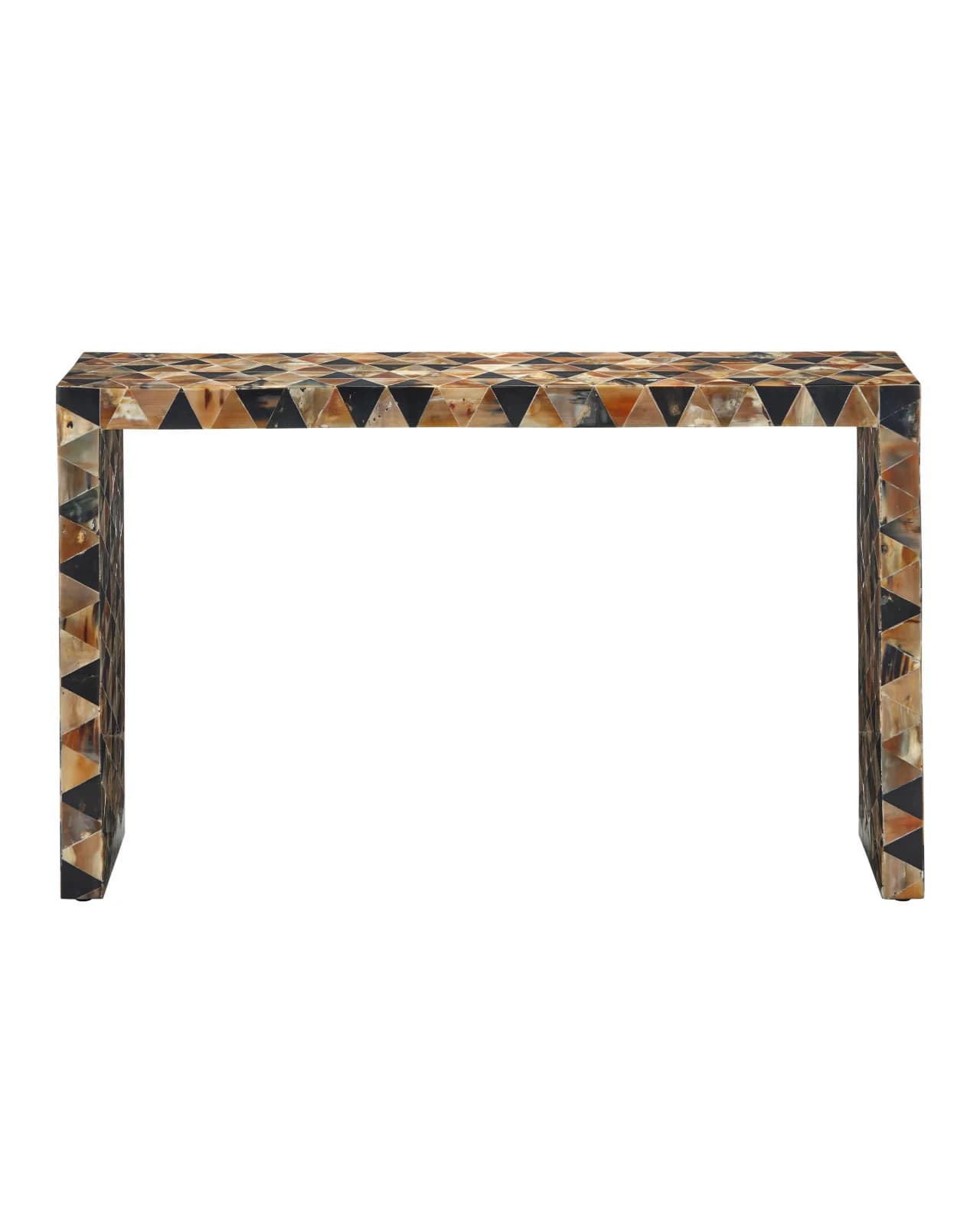 Black and Natural Pieced Horn Parsons Console - thumbnail 2