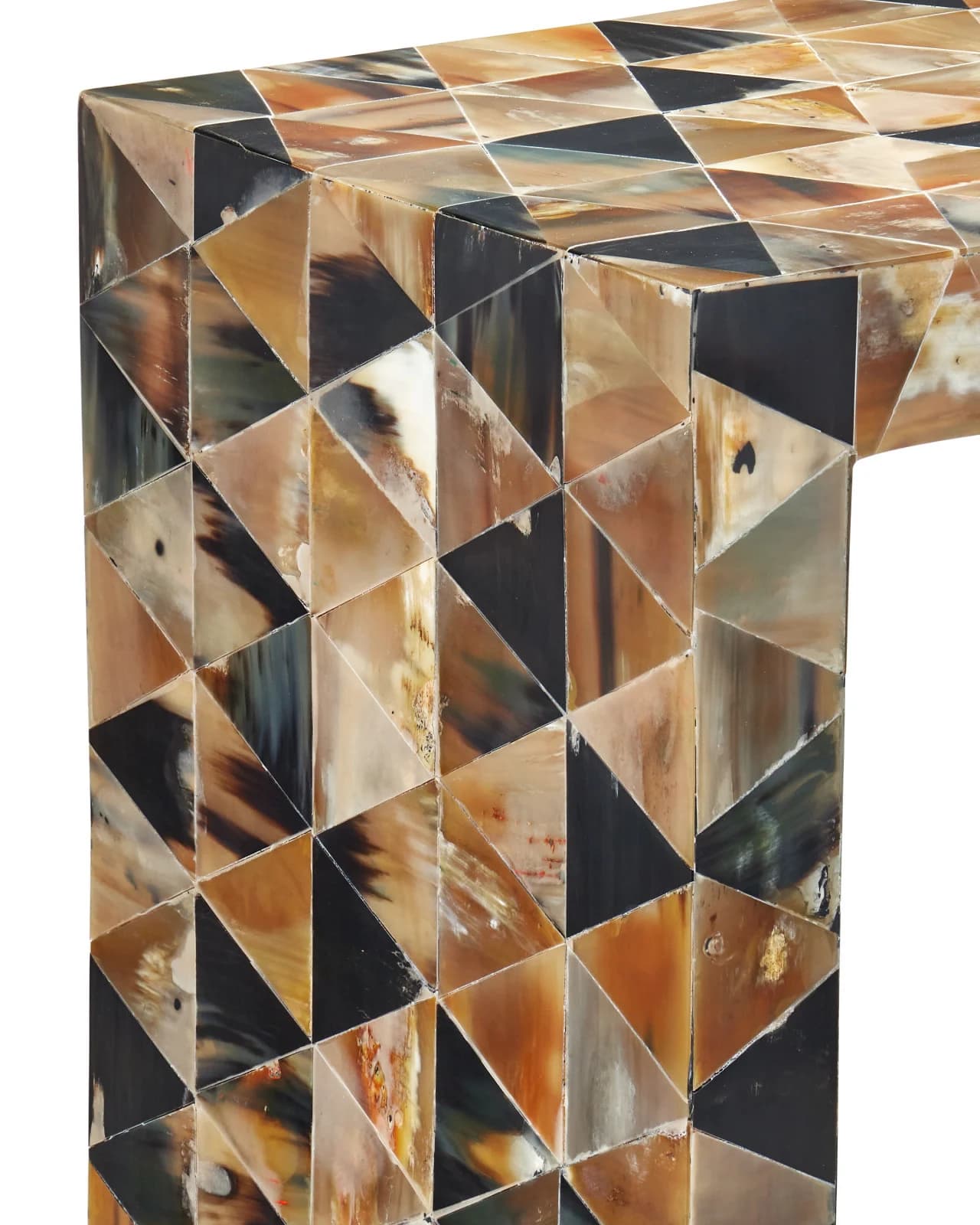Black and Natural Pieced Horn Parsons Console - thumbnail 3