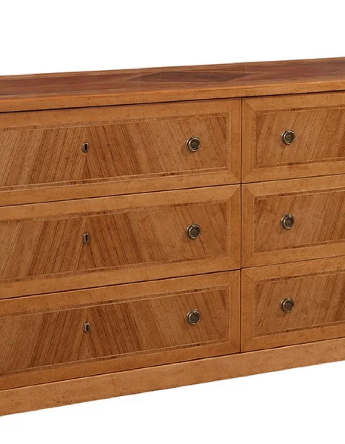 Six Drawer Chevron Patterned Italian Dresser - thumbnail 3