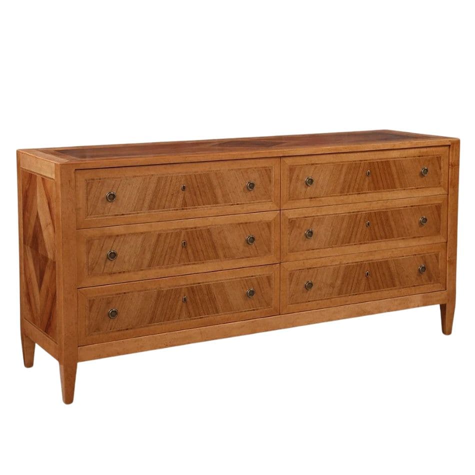 Six Drawer Chevron Patterned Italian Dresser