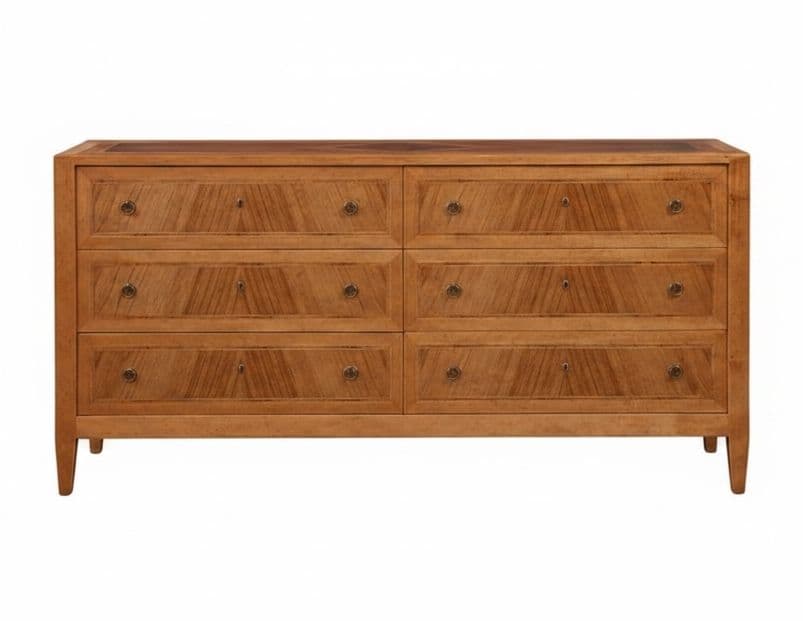 Six Drawer Chevron Patterned Italian Dresser - thumbnail 2