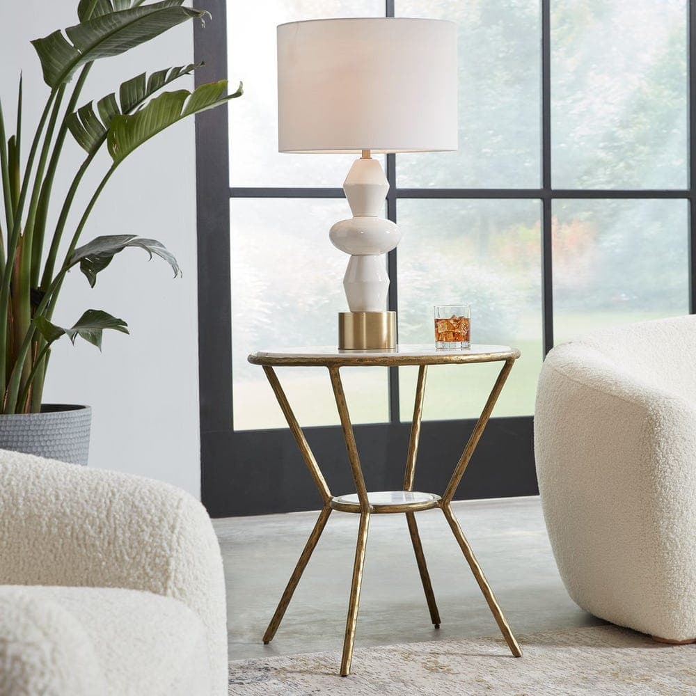 Marble and Brass Hammered Iron Frame - thumbnail 7