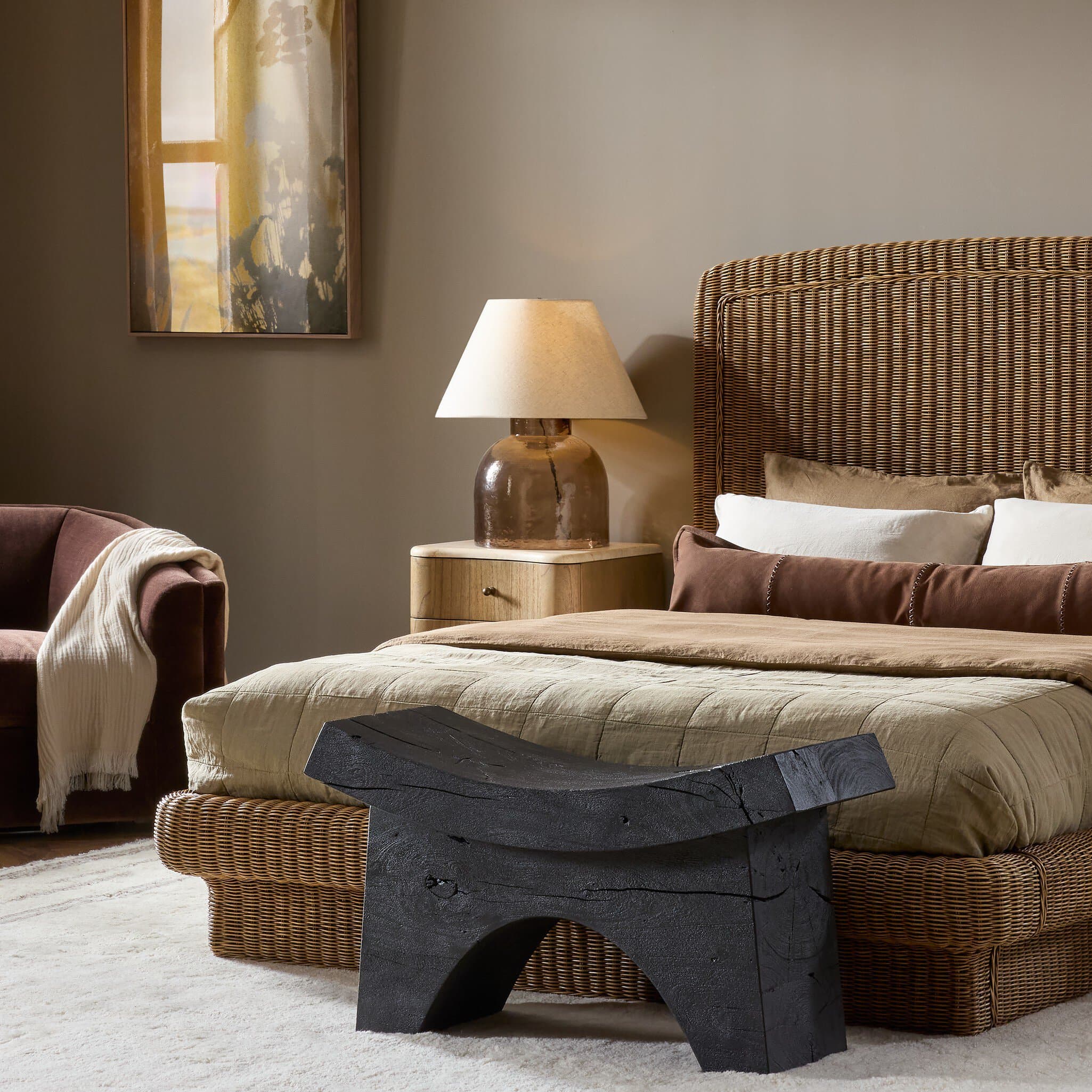 Hand-Hewn Black Acacia Stool - thumbnail 10