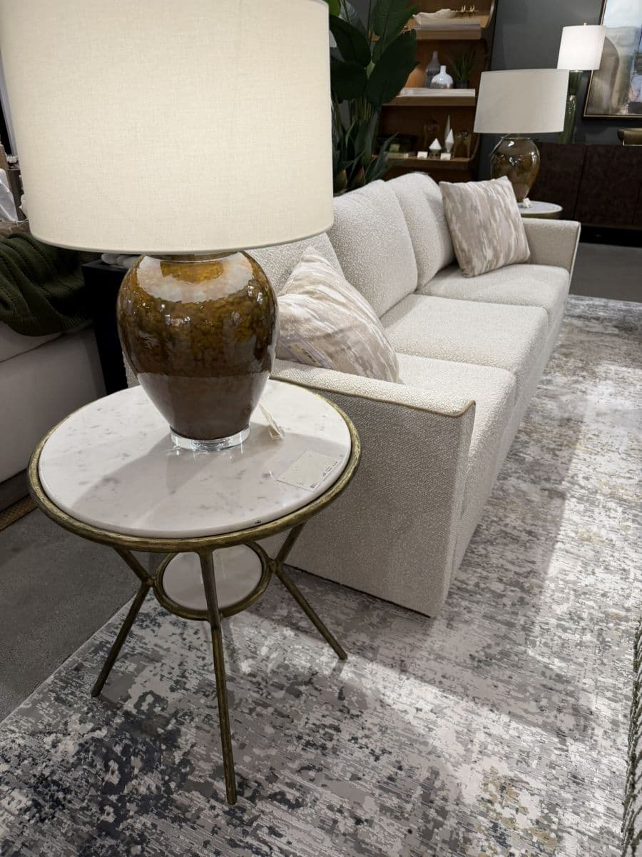 Marble and Brass Hammered Iron Frame - thumbnail 6
