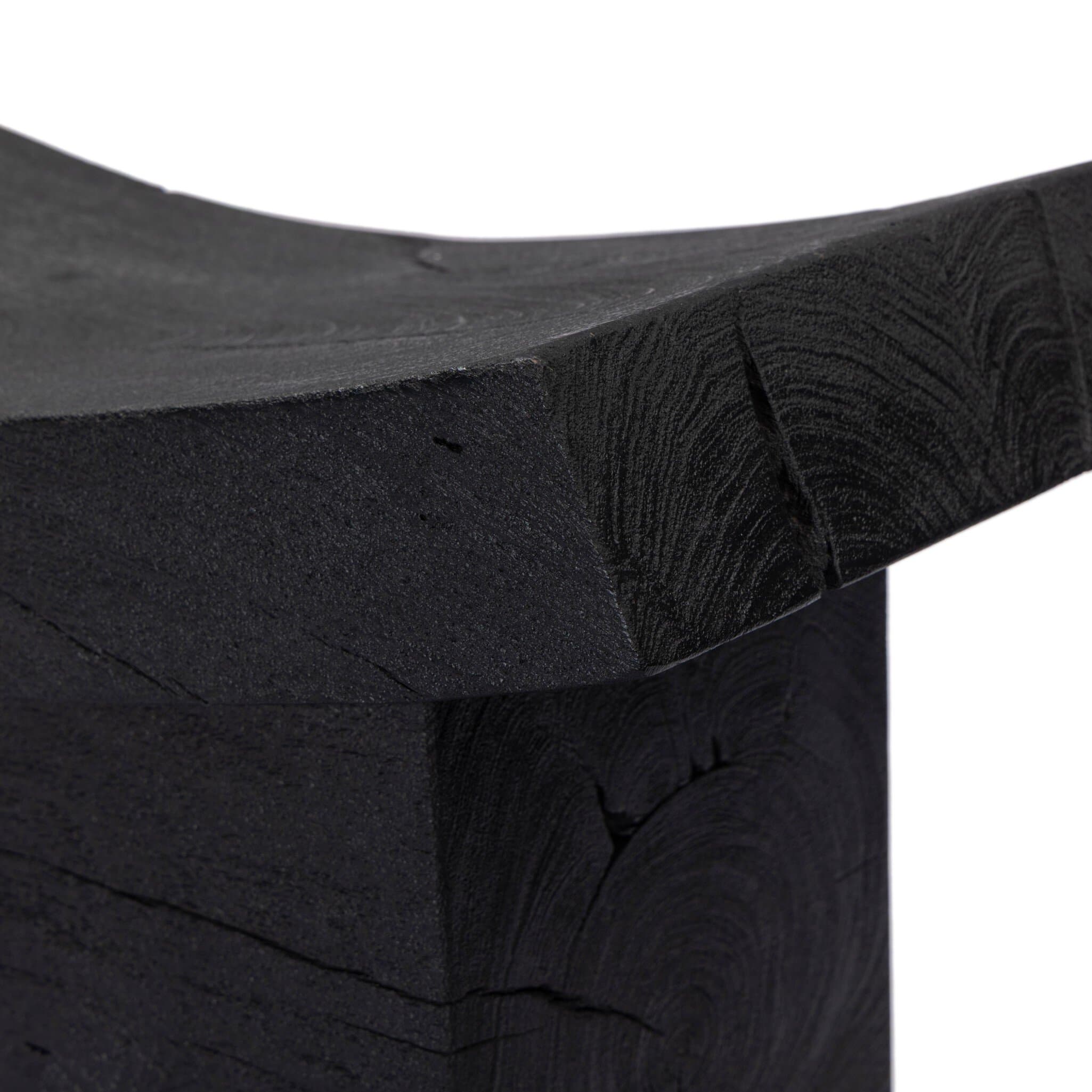 Hand-Hewn Black Acacia Stool - thumbnail 6