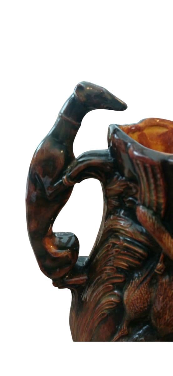 Vintage Unusual Majolica Ceramic Pitcher - thumbnail 4