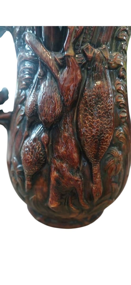 Vintage Unusual Majolica Ceramic Pitcher - thumbnail 5