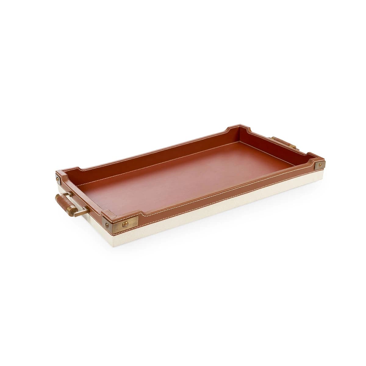 Leather and Canvas Handled Tray