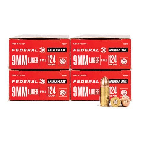 9mm – American Eagle AE9AP 124 Grain FMJ – 200 Rounds