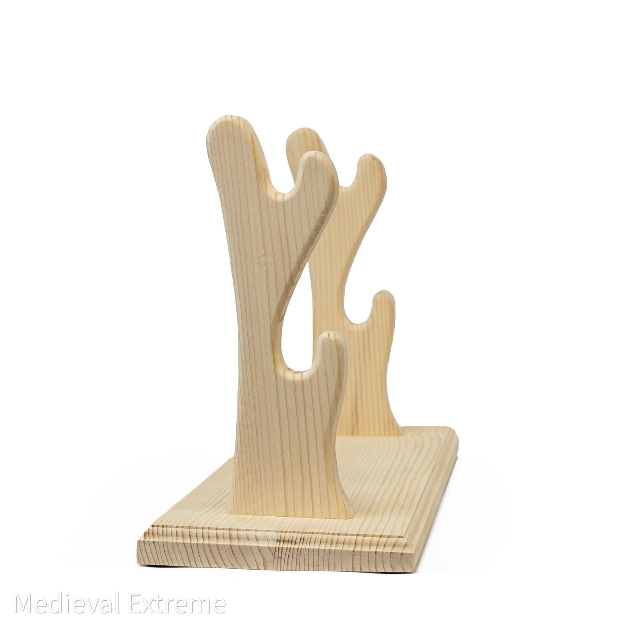 Wooden Sword Display Stand for 2 Swords | Two-Slot Sword Holder - thumbnail 5
