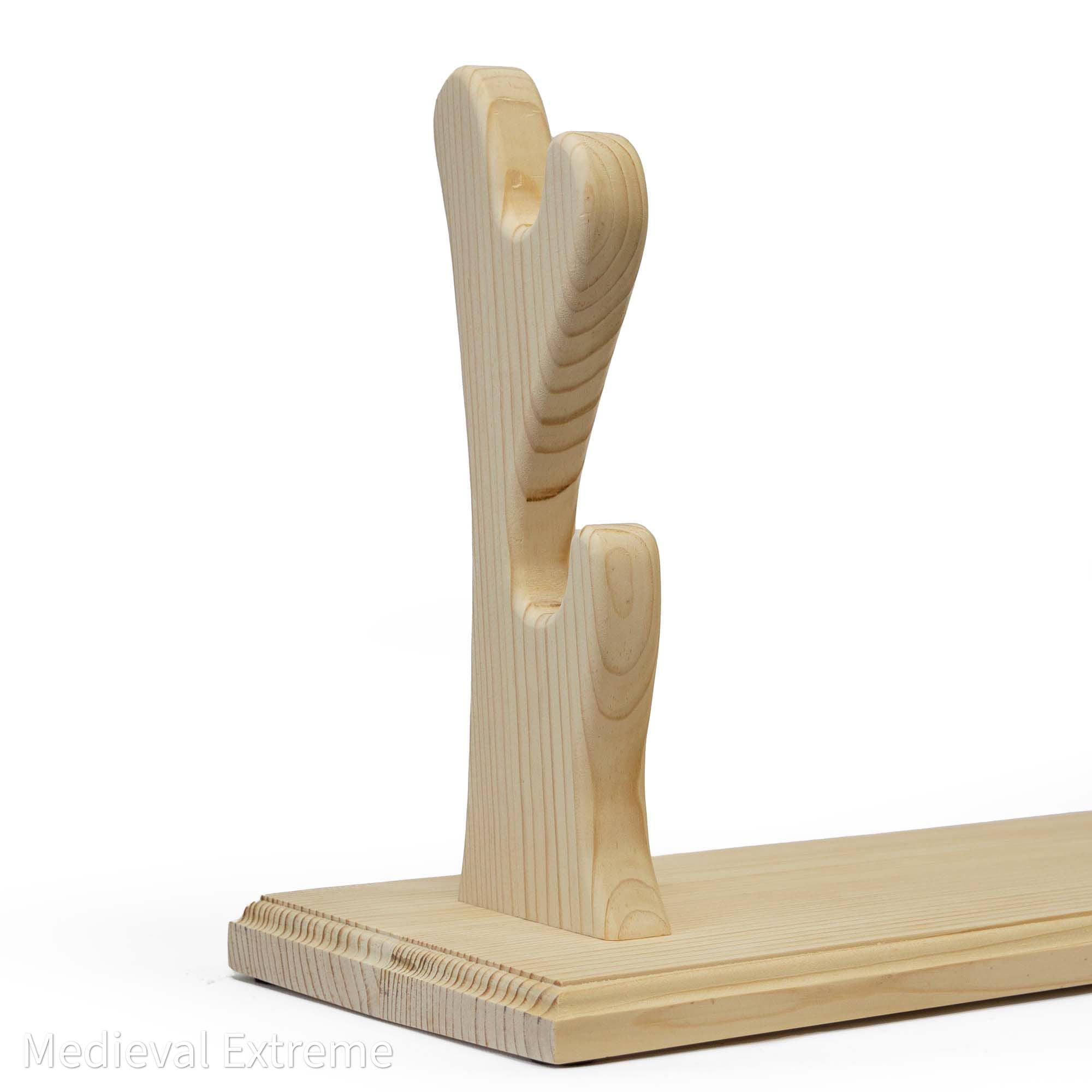 Wooden Sword Display Stand for 2 Swords | Two-Slot Sword Holder - thumbnail 6