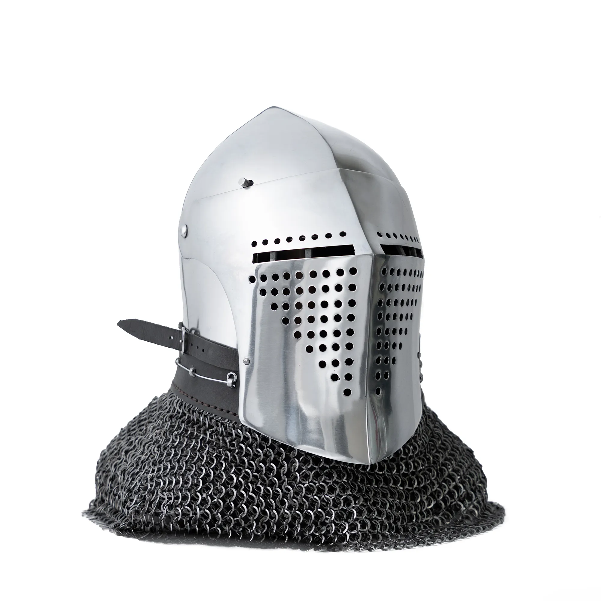 Spoleto Bascinet Helmet for Armored Combat - thumbnail 2