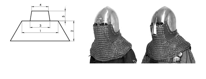 Riveted Chainmail Aventail for Helmet | Type 5 - thumbnail 3