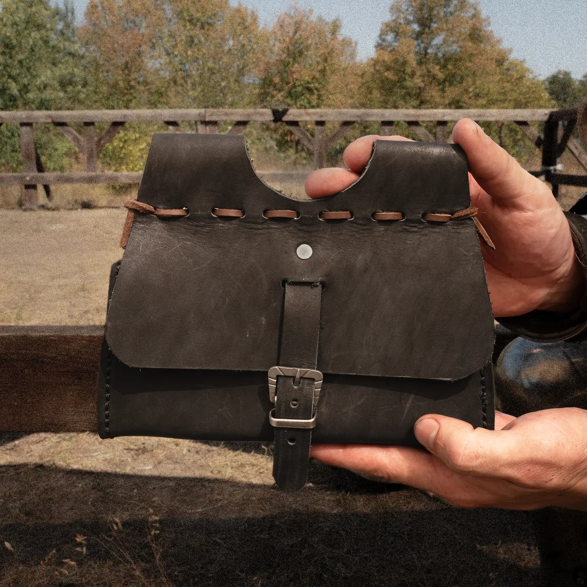 Leather Battle Belt Pouch for Armored Combat