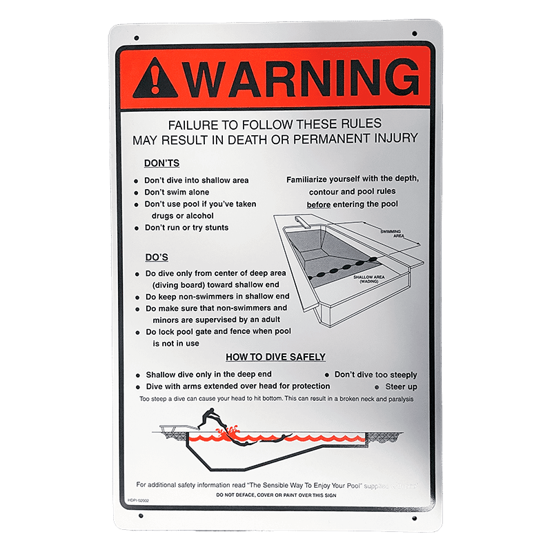 No Diving Sign