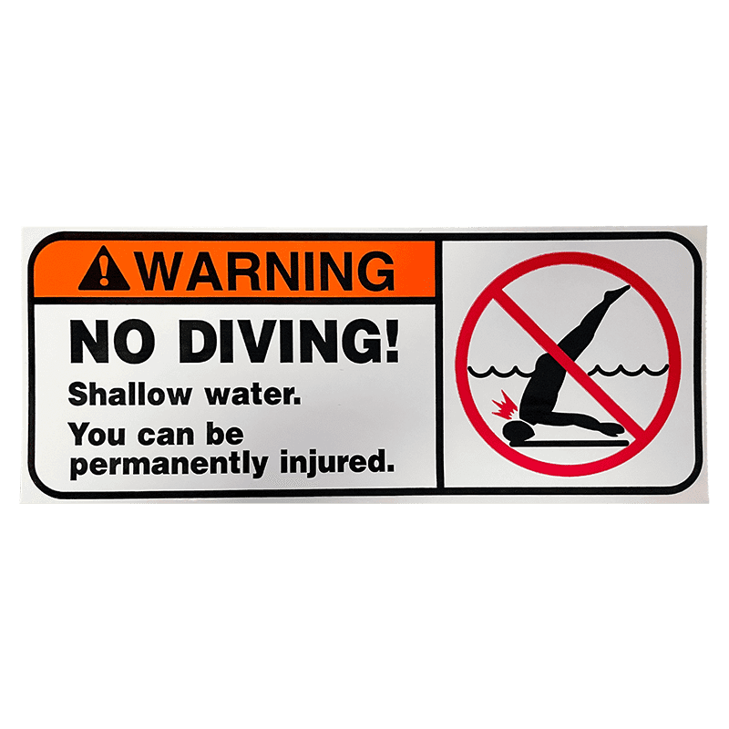 No Diving Sticker