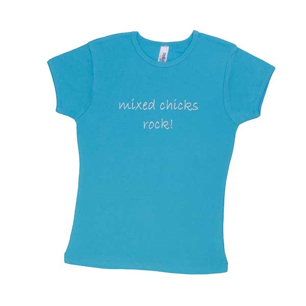 Kids Crew Neck T-Shirt (Turquoise w/ White letters)