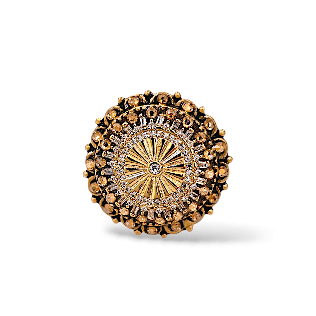 RENEWED GOLD COIN ORNATE RING