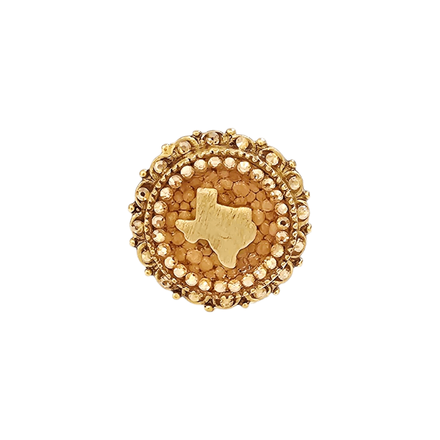 PRAY FOR TEXAS Gold Round Ring