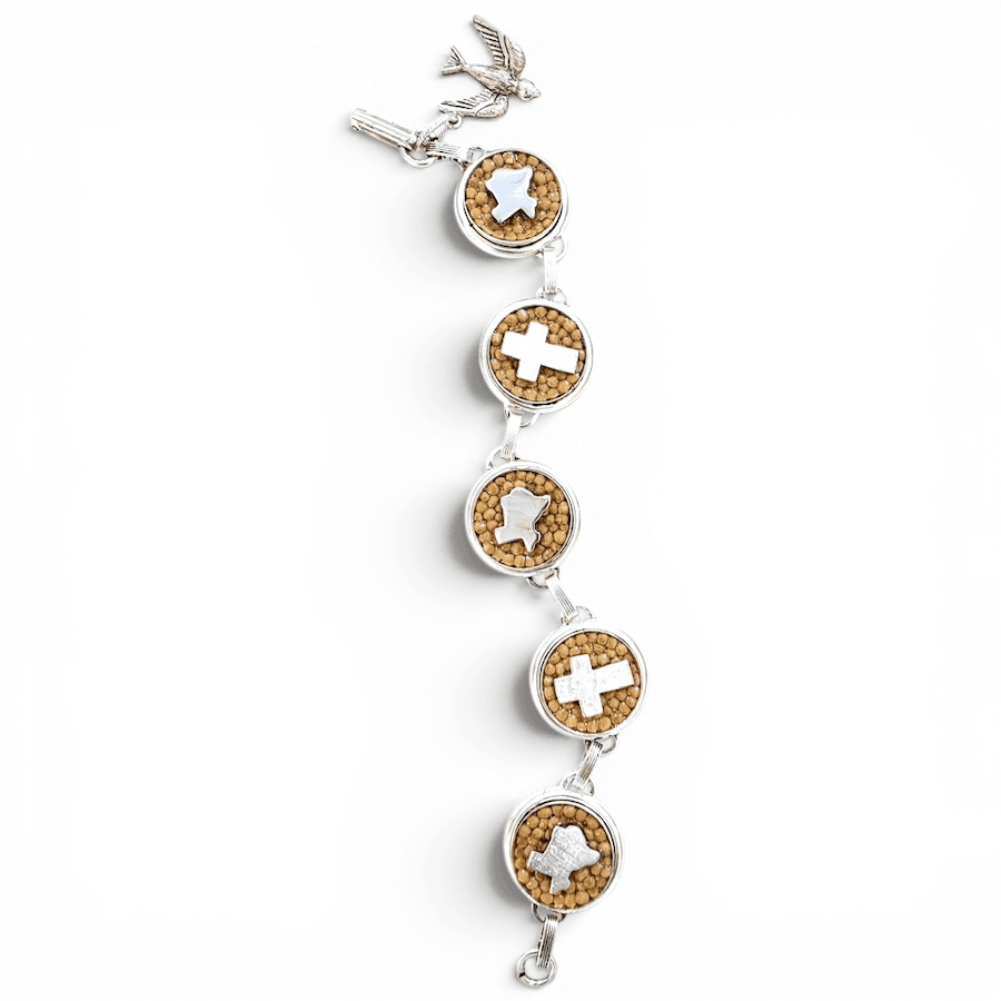 PRAY FOR TEXAS SILVER BRACELET