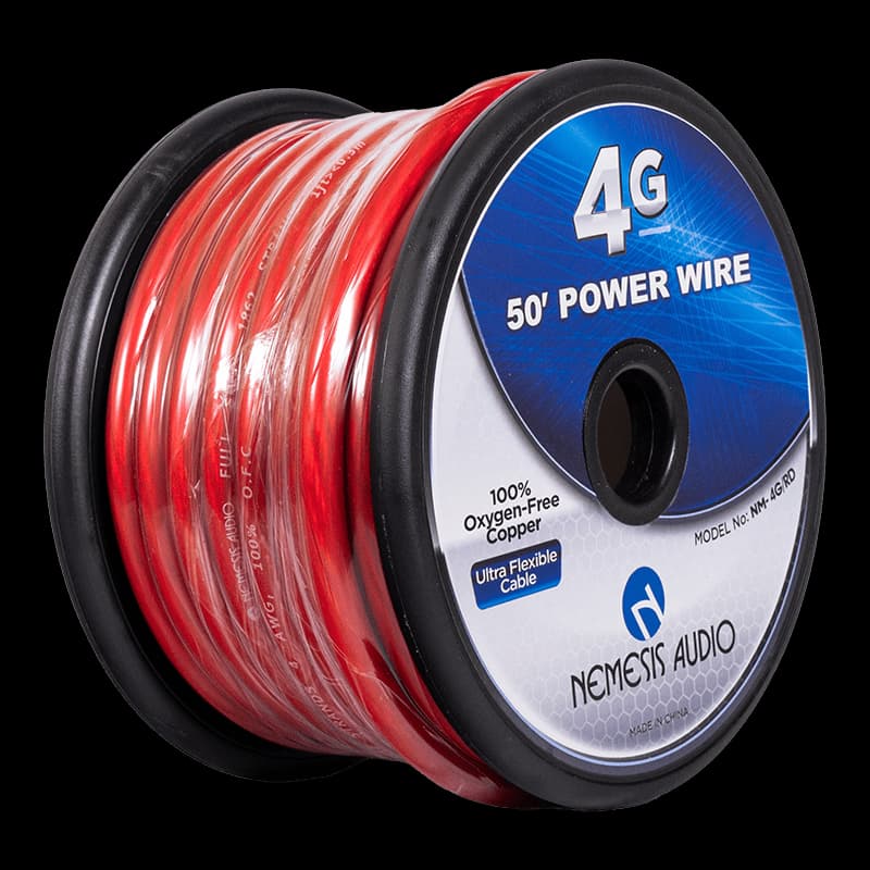 NM-4G/RD 4 Gauge OFC Power Wire Red 50 ft