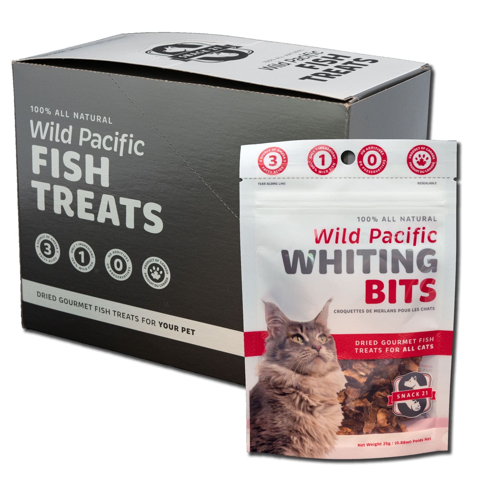Pacific Whiting Cat Treats (12 Bags Per Case)
